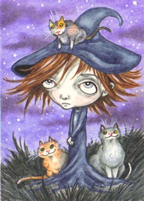 Witchy cat cartoon